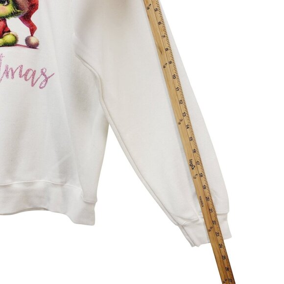 Merry Christmas Unisex with baby grinch White ugly Sweatshirt Size L New - Picture 8 of 8
